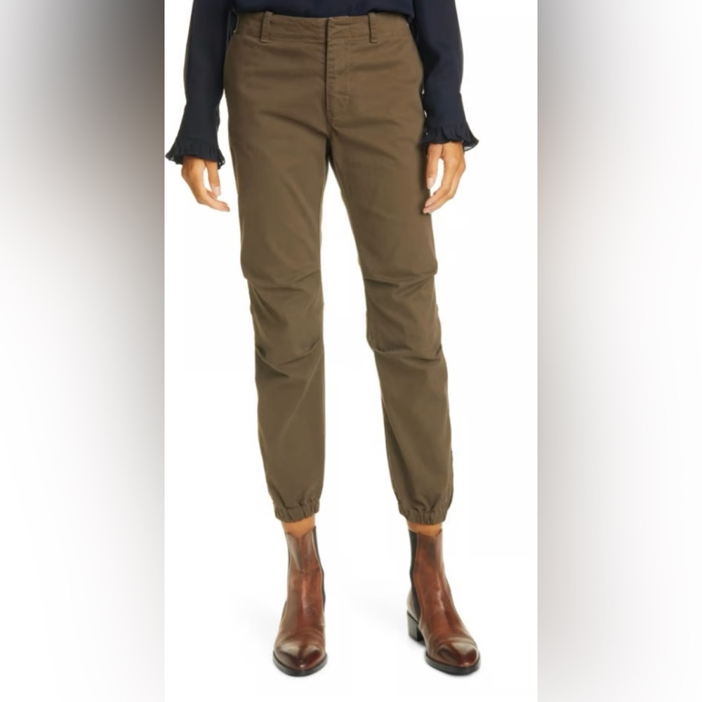 Nili Lotan French Military Pants Dark Brown Size 2 | Slim Cropped Utility Luxury
